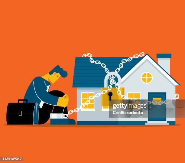 prisoner - mortgage - businessma - debt free stock illustrations