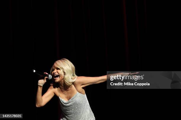 Kristin Chenoweth performs onstage during Hallmark Media's star-studded kickoff of 'Countdown To Christmas' with a special screening of "A Holiday...