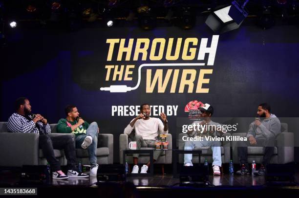 Mike Heard, Pierre Andresen, Kenny Beecham and Darrick Miller of Through The Wire Podcast interview Jamal Crawford at B/R Jump-Off at The Conga Room...