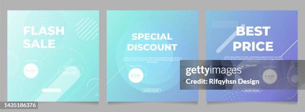 flash sale social media post template design with trendy abstract square style. can be use for social media posts, mobile apps, banners design and web/internet ads - flash sale stock illustrations