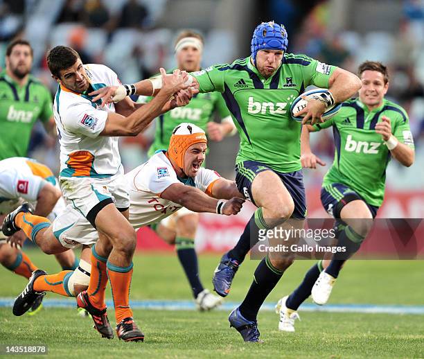 James Haskell of the Highlanders during the 2012 Super Rugby match between Toyota Cheetahs and Highlanders at Free State Stadium on APRIL 28: 2012 in...
