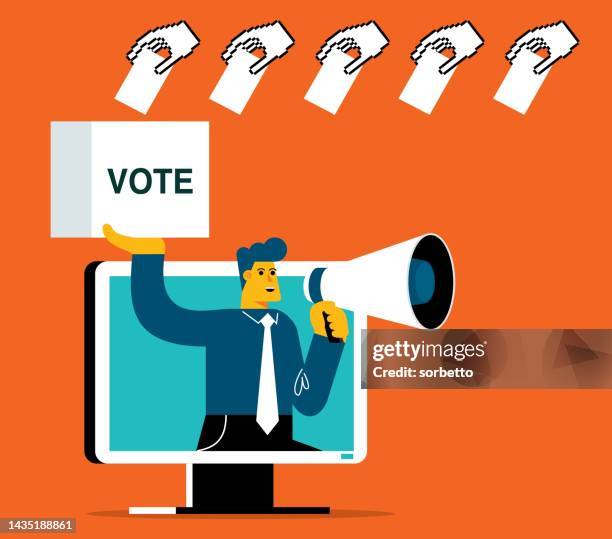 online vote - businessman - presidential election results stock illustrations