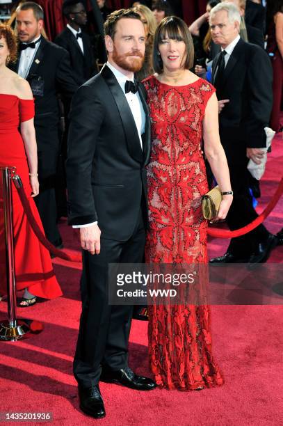 Michael Fassbender and Adele Fassbender attend the 86th Annual Academy Awards at Hollywood & Highland Center.
