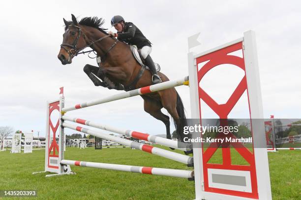 Tegan Fitzsimon rides Windermere Cappuccino during round 1 of the POLi Payments FEI World Cup Series 2022/2023 at Hawke's Bay A&P Showgrounds on...