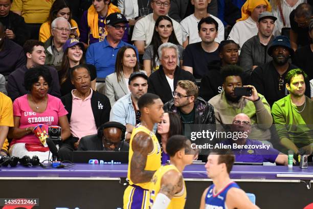 Dustin Hoffman attends a basketball game between the Los Angeles Lakers and the Los Angeles Clippers at Crypto.com Arena on October 20, 2022 in Los...