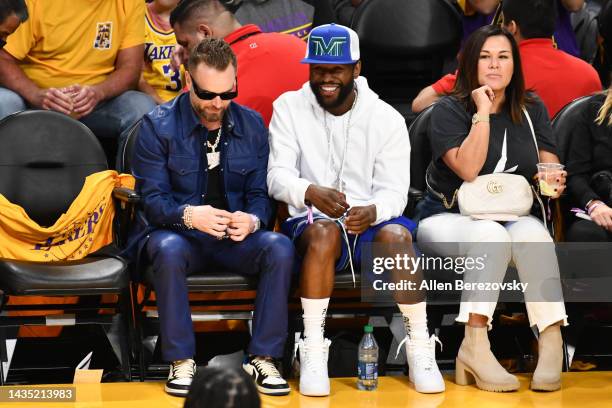 Whittington and Floyd Mayweather Jr. Attend a basketball game between the Los Angeles Lakers and the Los Angeles Clippers at Crypto.com Arena on...