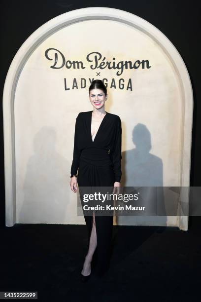 Alexandra Daddario is seen as Dom Pérignon and Lady Gaga pursue their creative dialogue at Sheats Goldstein Residence on October 20, 2022 in Los...