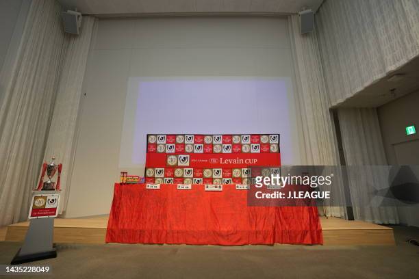General view during the official practice and press conference ahead of J.LEAGUE YBC Levain Cup final between Cerezo Osaka and Sanfrecce Hiroshima at...