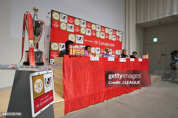 Head coach Akio KOGIKU of Cerezo Osaka and Hiroshi KIYOTAKE of Cerezo Osaka and Sho SASAKI of Sanfrecce Hiroshima and Head coach MICHAEL SKIBBE of...