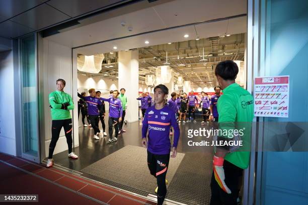 Yusuke CHAJIMA of Sanfrecce Hiroshima is seen during the official practice and press conference ahead of J.LEAGUE YBC Levain Cup final between Cerezo...