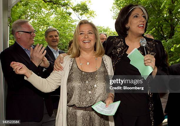 Democratic strategist Hilary Rosen, left, and Tammy Haddad attend the 19th Annual White House Correspondents' Garden Brunch in Washington, D.C.,...