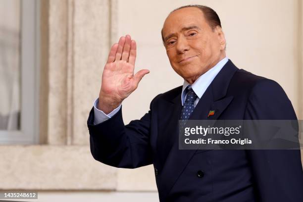Silvio Berlusconi of “Forza Italia" party arrives at the Quirinale Palace for consultations of Italian President Sergio Mattarell with political...