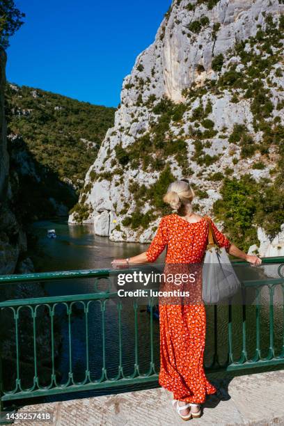 garganta del bajo verdon en quinson, provenza, francia - gorges du verdon fotografías e imágenes de stock