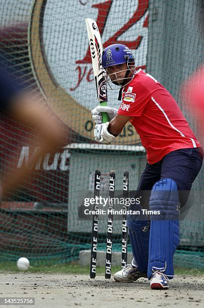 Captain Rahul Dravid of Rajasthan Royals during the training session in Ferozshah Kotla Ground on April 28, 2012 in New Delhi, India. Delhi.