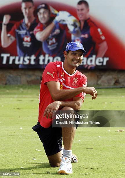 Owais Shah of Rajasthan Royals during the training session in Ferozshah Kotla Ground on April 28, 2012 in New Delhi, India. Delhi.