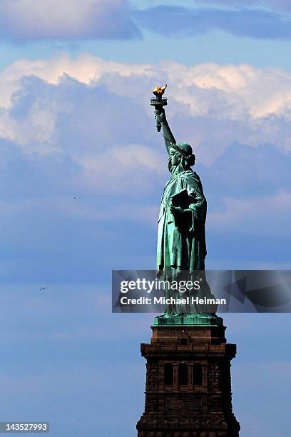 The Statue of Liberty is seen on April 27, 2012 in New York City.