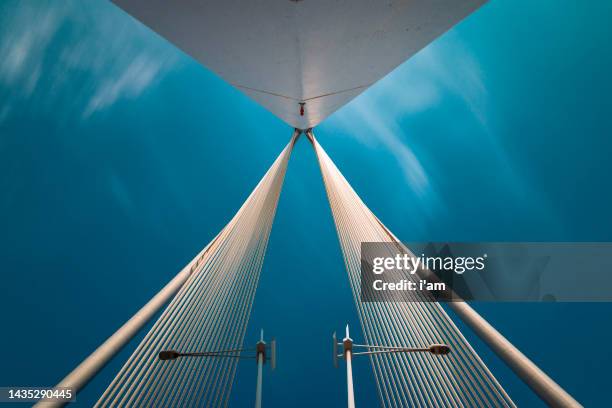 seri wawasan bridge. sri wawasan bridge are among seven bridge located at putrajaya, malaysia - bridge abstract stock-fotos und bilder