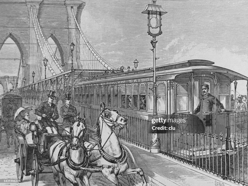 Personenzüge der New York City, Brooklyn Bridge 1883