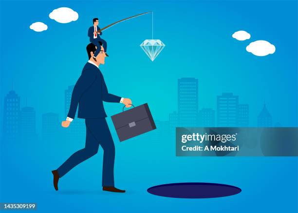 stockillustraties, clipart, cartoons en iconen met manipulation, corruption, salary, false investment... - pitfall