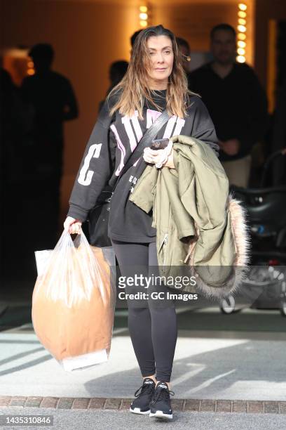 Kym Marsh leaving a hotel ahead of Strictly Come Dancing 2022 rehearsals on October 21, 2022 in London, England.