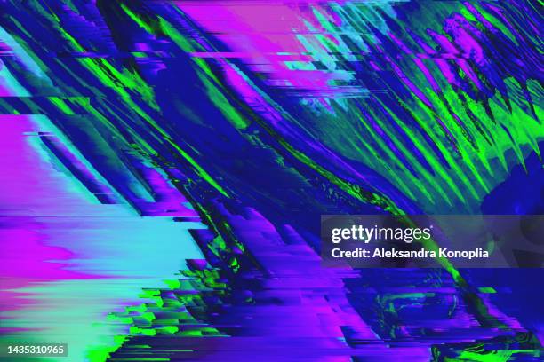 motion glitch multicolored distorted textured psychedelic acid background - lsd photos et images de collection