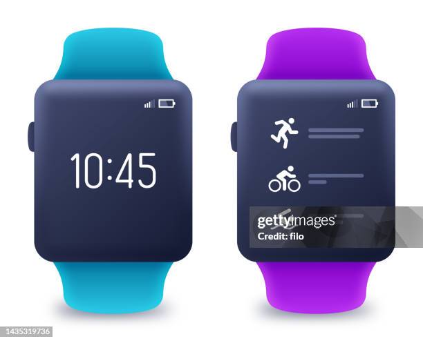 fitness smart watch bildschirme vorlagendesign - trainingslager stock-grafiken, -clipart, -cartoons und -symbole