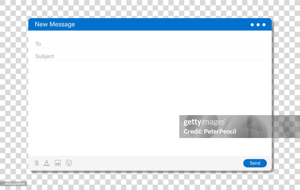 Email Interface New Message Template Computer Window Blank Vector High ...