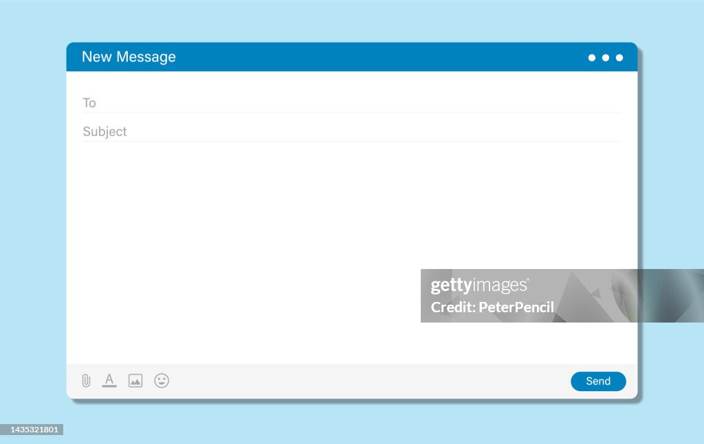 Email Interface New Message Template Computer Window Blank Vector High ...