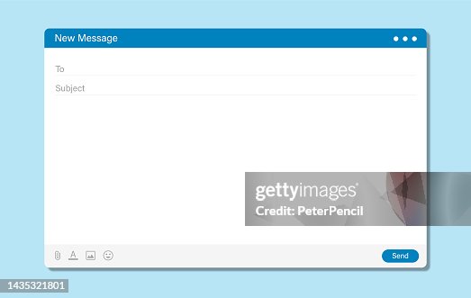 Email Interface New Message Template Computer Window Blank Vector High ...