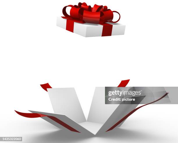 open gift box - open wrapping paper stock illustrations
