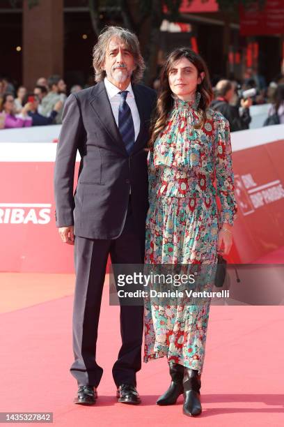 Sergio Rubini and Carla Cavalluzzi attend the red carpet for "Educazione Fisica" during the 17th Rome Film Festival at Auditorium Parco Della Musica...