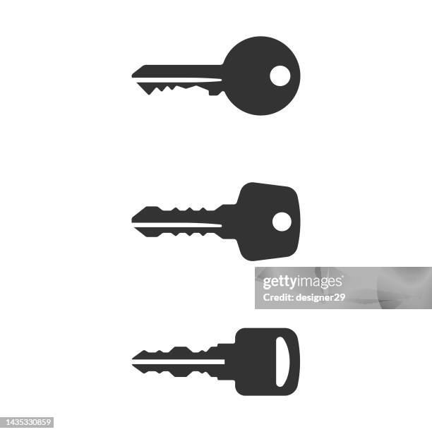 key icon set vector design. - house key stock illustrations