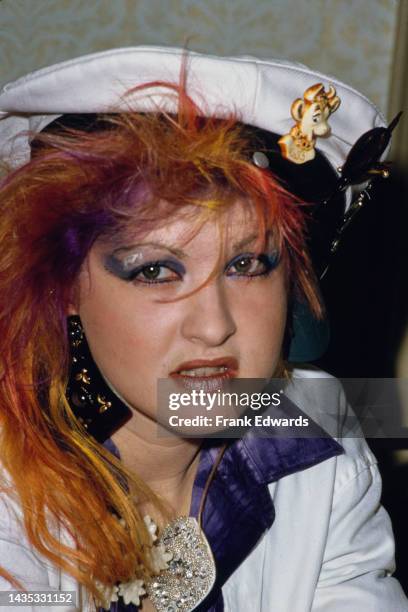 American singer, songwriter and actress, Cyndi Lauper, at the 8th annual Women In Film Crystal Awards lunch at the Century Plaza Hotel in Los...