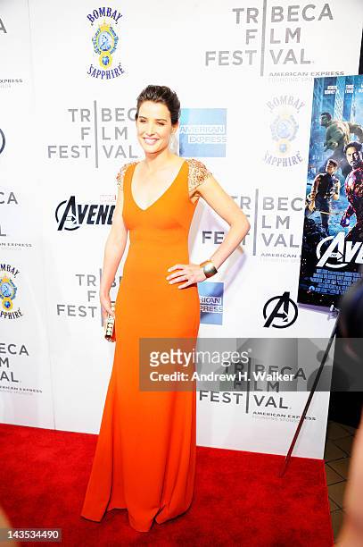 Actress Cobie Smulders attends "The Avengers" Premiere, Closing Night Of The Tribeca Film Festival Sponsored By Bombay Sapphire on April 28, 2012 in...