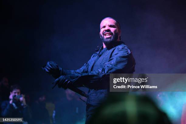 Drake performs during Wicked Featuring 21 Savage at Forbes Arena at Morehouse College on October 19, 2022 in Atlanta, Georgia.