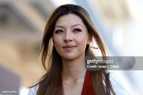 Lily Muni He walks in the Paddock prior to practice ahead of the F1 Grand Prix of USA at Circuit of The Americas on October 21, 2022 in Austin, Texas.