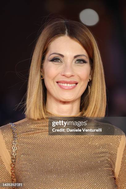 Milena Miconi attends the red carpet for VII Giornata Della Critica Sociale - Sorriso Diverso Roma Award during the 17th Rome Film Festival at...