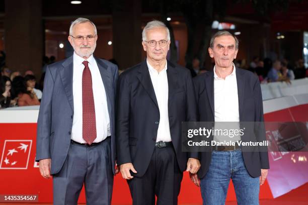 Filippo La Torre, Walter Veltroni and Franco La Torre attend the red carpet for "Ora Tocca A Noi - Storia Di Pio La Torre" during the 17th Rome Film...