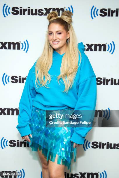 Meghan Trainor visits SiriusXM Studios on October 21, 2022 in New York City.