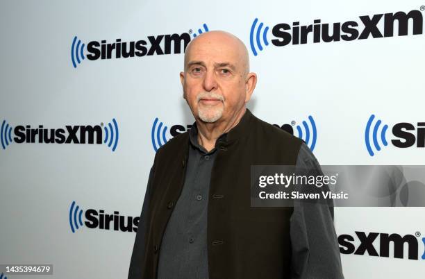 Musician Peter Gabriel visits "SiriusXM's Nik Carter hosts a Town Hall with legendary musician Peter Gabriel " at SiriusXM's New York Studios on...