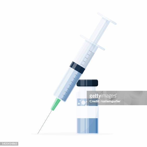 vaccine and syringe - boost your immune system stock illustrations
