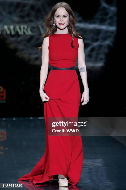 Taryn Manning on the runway at The Heart Truth/Red Dress fall 2014 show at Lincoln Center.