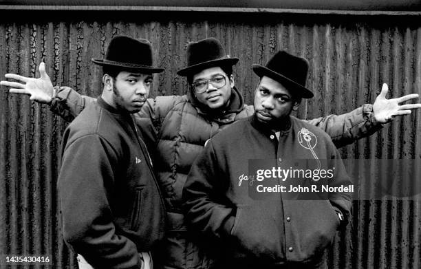 American rapper, producer, DJ and television personality Joseph "Run" Simmons, rapper Darryl "DMC" McDaniels and musician and DJ Jason "Jam Master...