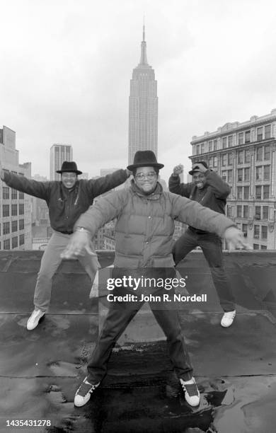 American rapper, producer, DJ and television personality Joseph "Run" Simmons, rapper Darryl "DMC" McDaniels and musician and DJ Jason "Jam Master...