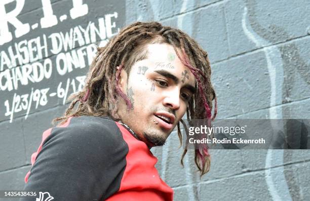 Lil Pump at his Mosh Pit Pop Up on October 21, 2022 in Los Angeles, California.