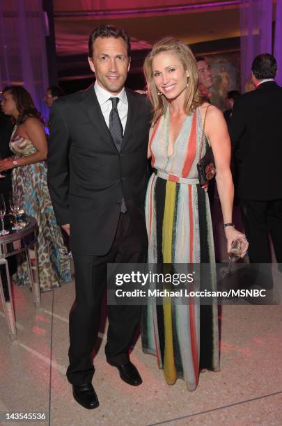 Actor Andrew Shue and Amy Robach of NBC attend MSNBC After Party event for the White House Correspondents Association Dinner at Italian Embassy on...