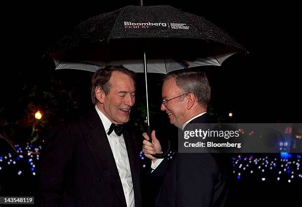 Broadcaster Charlie Rose, left, and Google Chairman Eric Schmidt attend the Bloomberg Vanity Fair White House Correspondents' Association dinner...