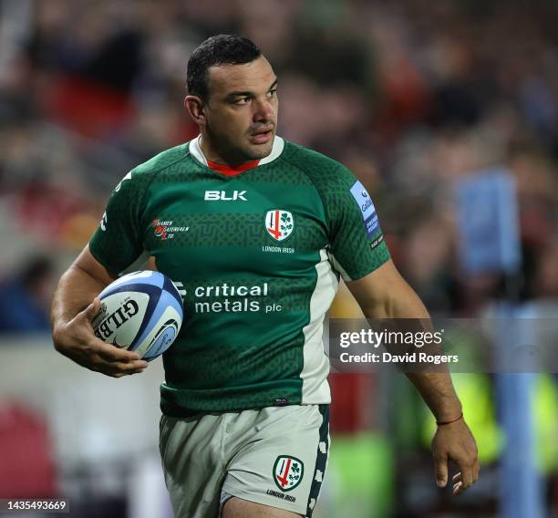 Agustin Creevy of London Irish looks on during the Gallagher Premiership Rugby match between London Irish and Gloucester Rugby at Community Stadium...