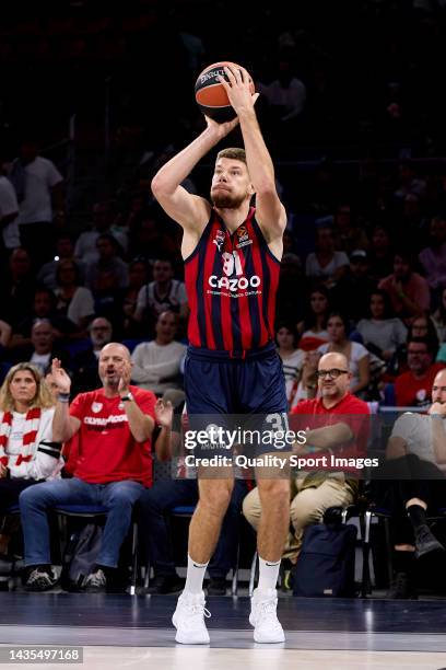 Rokas Giedraitis of Cazoo Baskonia Vitoria Gasteiz in action during the 2022/2023 Turkish Airlines EuroLeague Regular Season Round 4 match between...