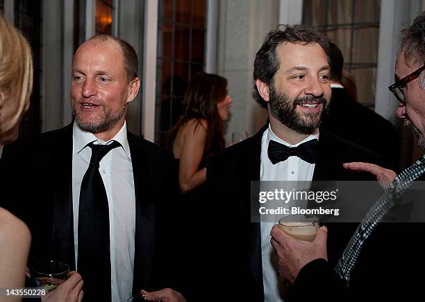 Woody Harrelson, left, and Judd Apatow attend the Bloomberg Vanity Fair White House Correspondents' Association dinner afterparty in Washington,...